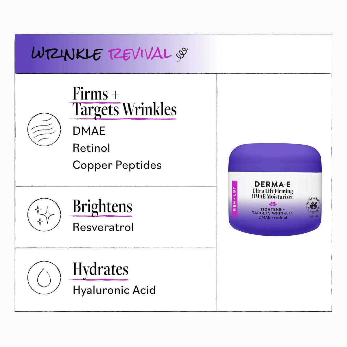 DERMA E Ultra Lift Firming DMAE Day & Night Cream, 2 Oz Face Moisturizer
