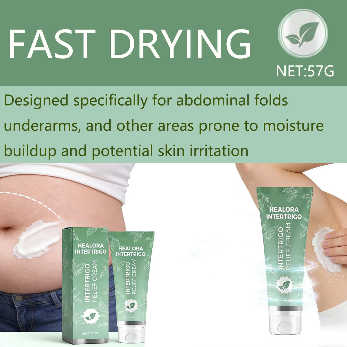 Healora Intertrigo Cream, Skin Fold Barrier Cream for Moisture Friction Protection, For Friction-Prone Areas (1 pcs)