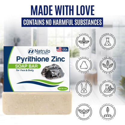 Zinc Soap Bar with Zinc Pyrithione – Face & Body Wash for Sensitive Skin