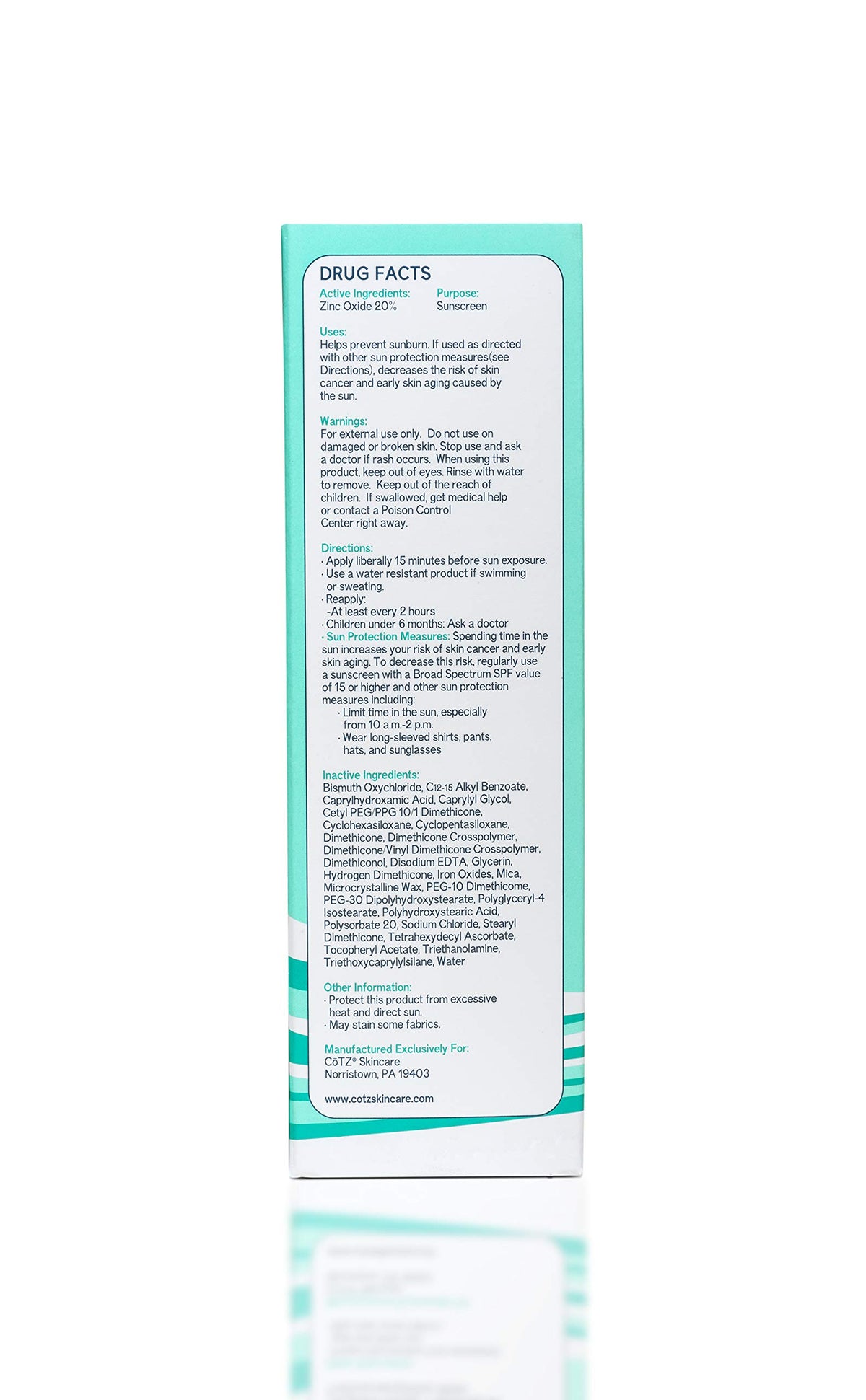 CoTZ Skincare | Flawless Complexion | Lightly Tinted | Facial Mineral Sunscreen Broad Spectrum SPF 50; 2.5 oz / 70 g