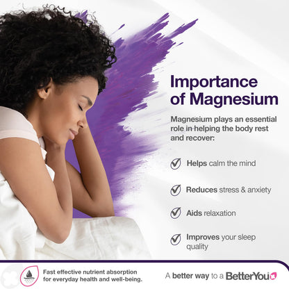 BetterYou Magnesium Sleep Body Lotion - Relaxing Body Lotion - Magnesium Body Cream with Lavender and Chamomile Blend - Sore Muscle Relief - 6.08 oz