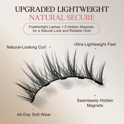 Magnetic Eyelashes with Applicator Eyeliner Natural Fake Eyelashes 10 Pairs
