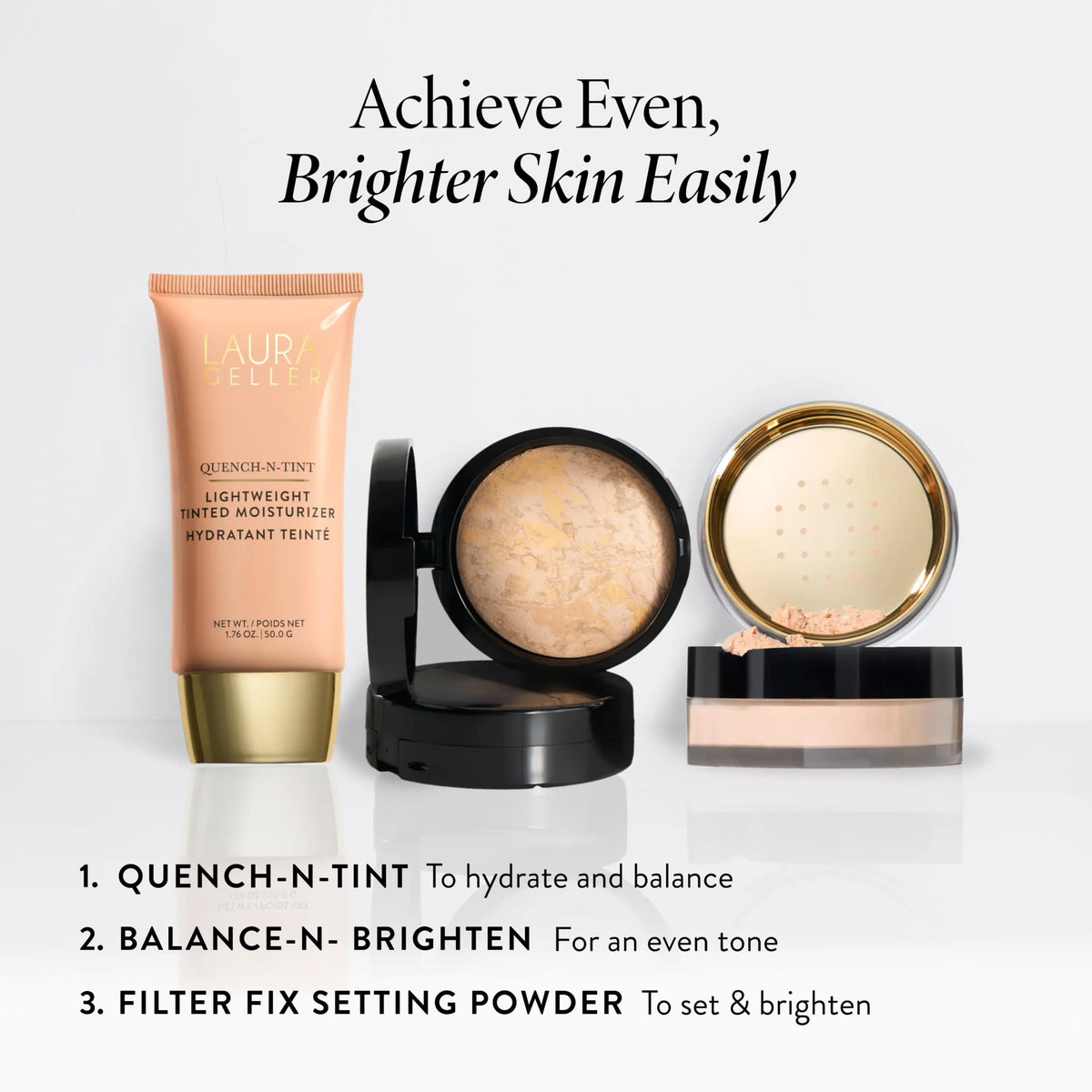 LAURA GELLER Quench-n-Tint Tinted Moisturizer, Hydrating - Porcelain/Fair