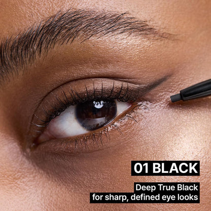 CLIO Sharp So Simple Waterproof Pencil Liner, 2mm Ultra-Slim Thin Precision Tip, Tug Free Glide, Smudge Proof Long Wear Formula, Safe for Sensitive Eyes, Easy Control For Daily Makeup (001 Black)