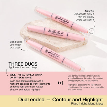 KimChiChic Beauty Effn Sculpt Dual-Ended Highlighter & Contour Stick Makeup