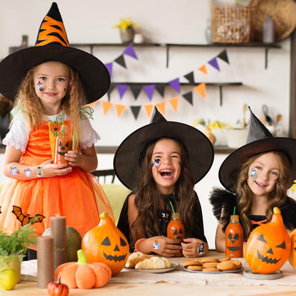 JUNEBRUSHS 120 Pcs Halloween Glitter Temporary Tattoos
