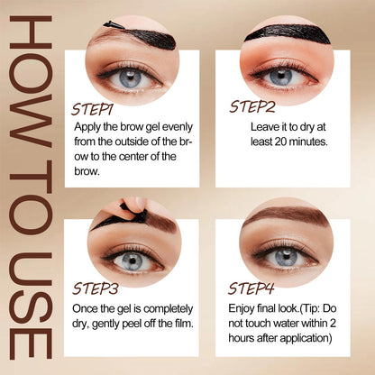 RKISSBEAUTY Eyebrow Tattoo Peel off T int Gel Waterproof Fuller & Defined Looking Brows (Black and Brown)