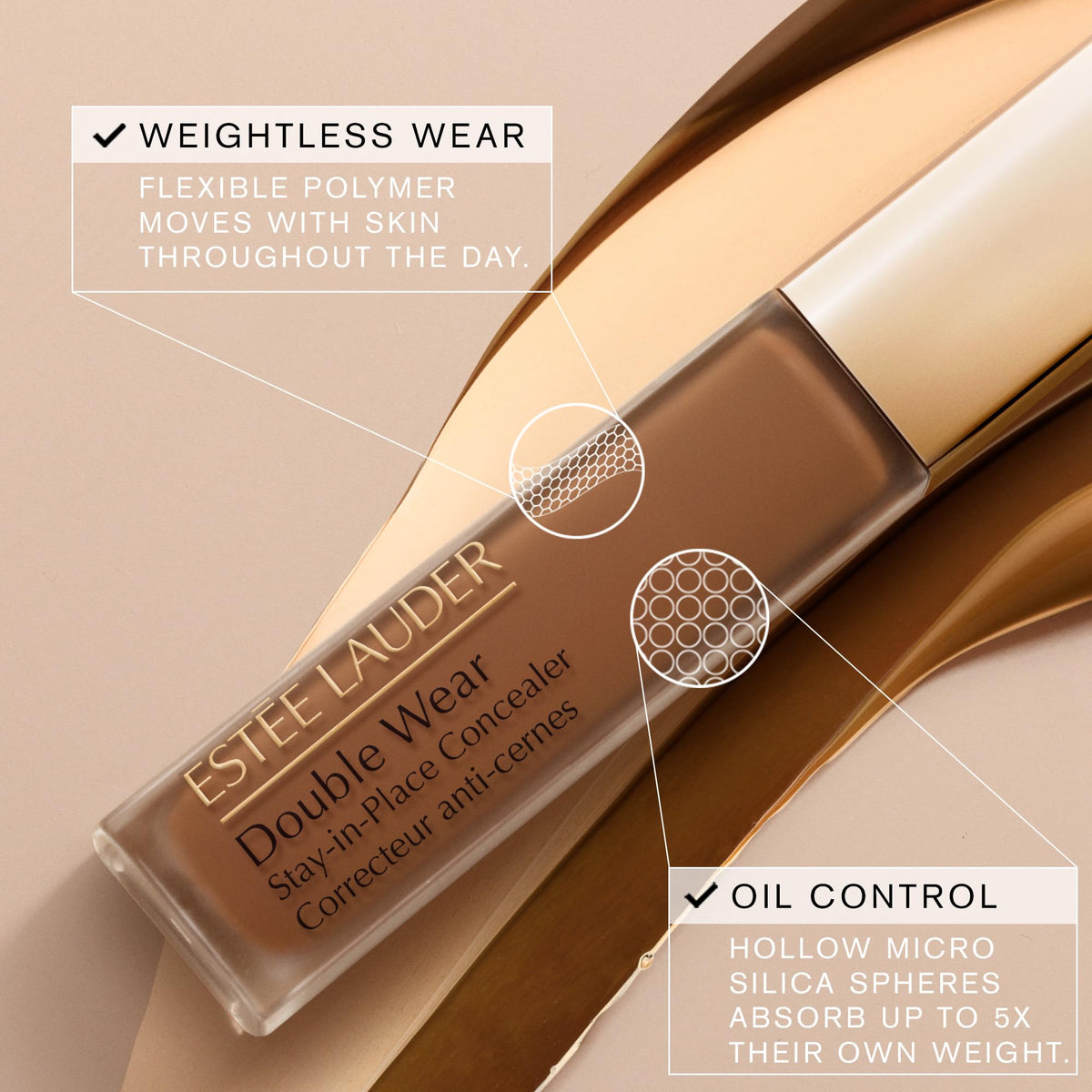 Estée Lauder Double Wear Stay-in-Place Flawless 24-Hour Concealer Makeup | Longwear | Soft Matte Finish, Medium-to-Full Coverage | Hydrating Concealer, 0.4 Fl Oz, 3C