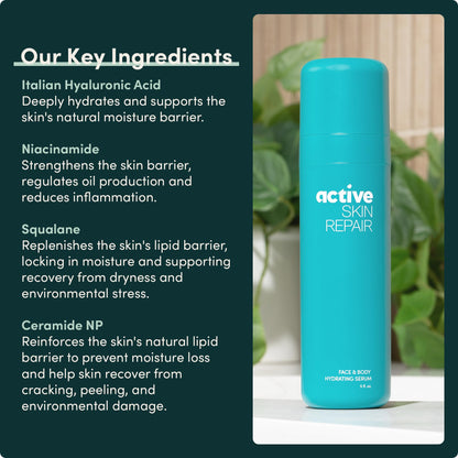 Active Skin Repair Face and Body Hydrating Serum, EWG Verified, 5 fl oz
