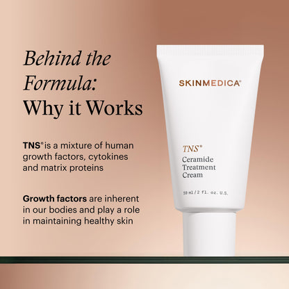 SkinMedica TNS Ceramide Treatment Facial Cream - Hydrating Facial Moisturizer with Peptides & Ceramide Technology to Help Restore Skin's Moisture Balance & Barrier (2 Oz)