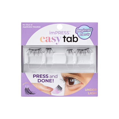 Kiss Impress Falsies Easy Tab Press On Self Adhesive Eyelashes, Black, 'Classy Natural', 1 Pair of 6mm-7mm Inner Natural Volume Eyelash Clusters & 1 Pair of 6mm-10mm Outer Half-Lashes with Easy Tabs