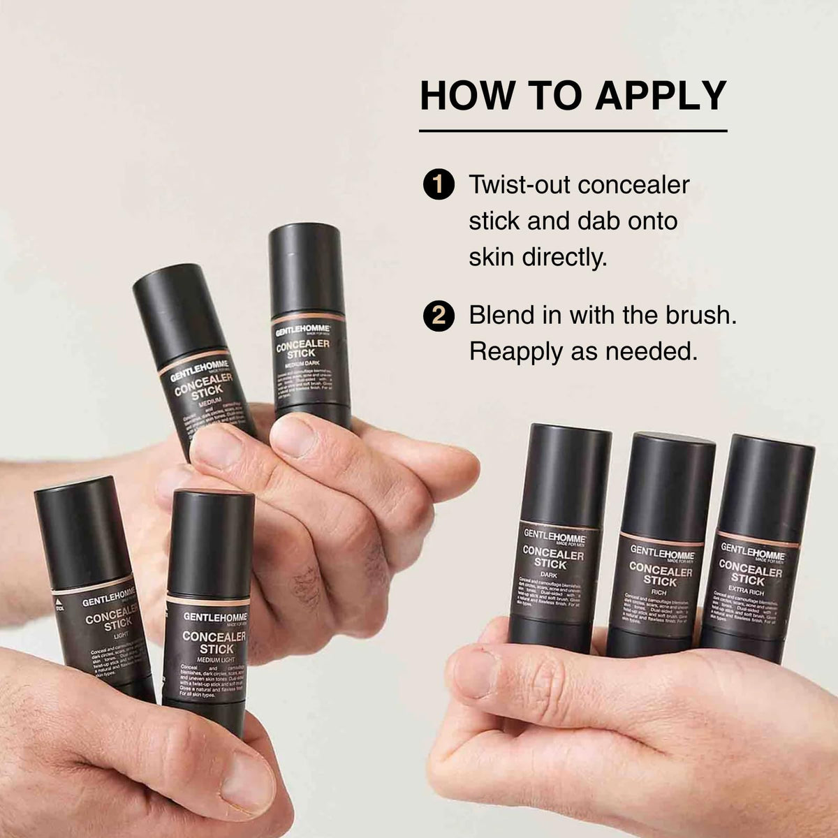 Gentlehomme - Concealer Stick for Men - Medium - 1 Stick