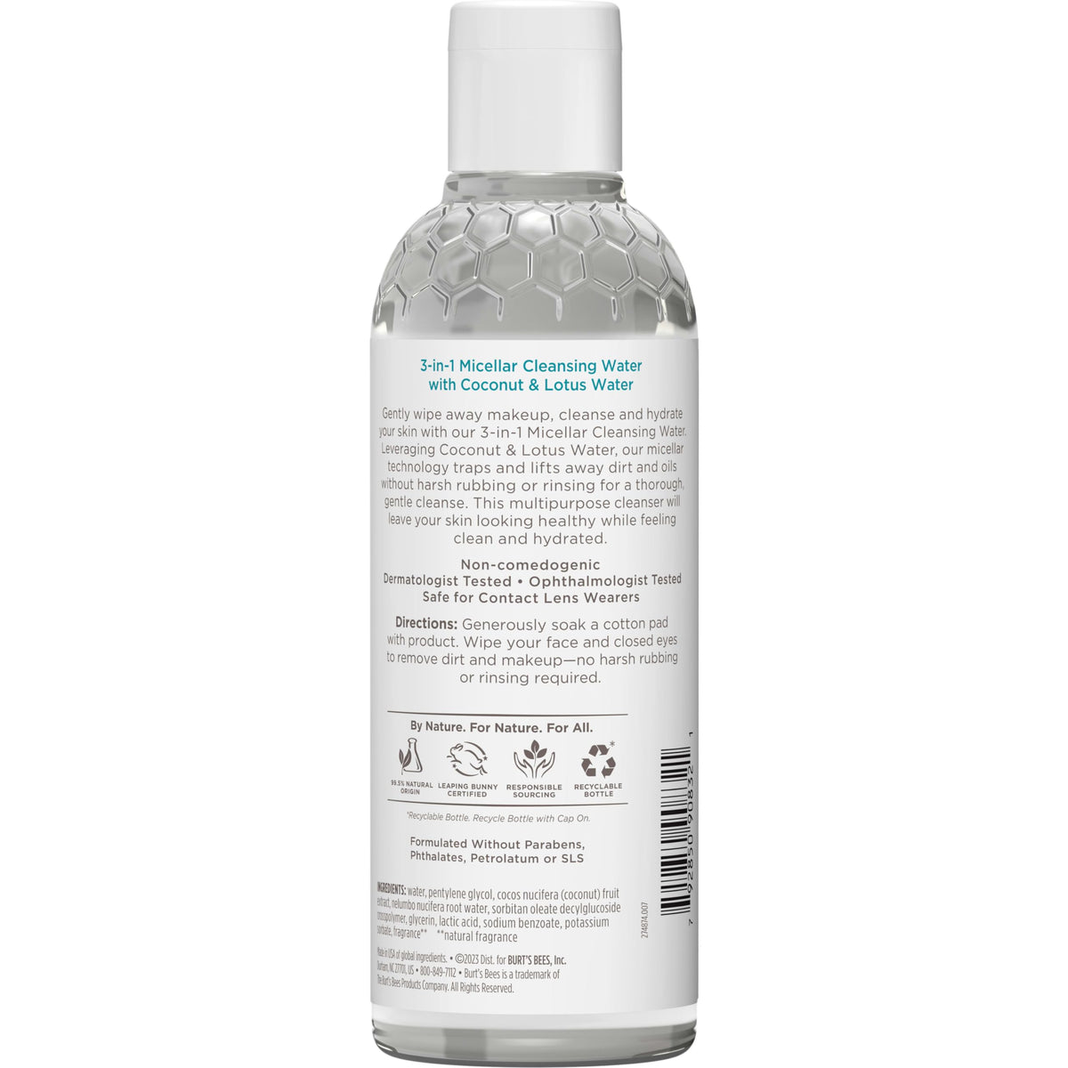 Burt's Bees Micellar Cleansing Water with Coconut & Lotus Extract, 8 Oz (Package May Vary)