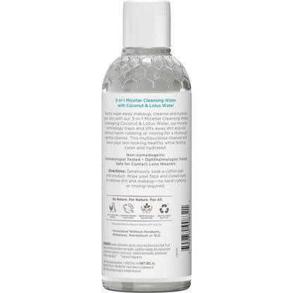 Burt's Bees Micellar Cleansing Water with Coconut & Lotus Extract, 8 Oz (Package May Vary)
