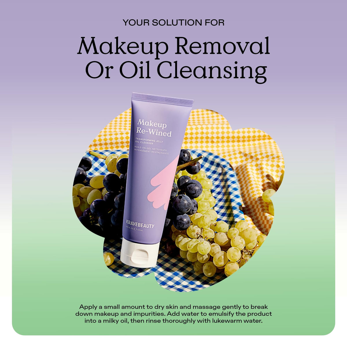 KraveBeauty Makeup Re-Wined Cleansing Oil Makeup Remover, 100 mL