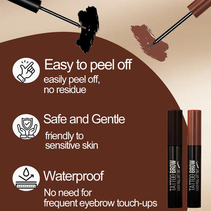 RKISSBEAUTY Eyebrow Tattoo Peel off T int Gel Waterproof Fuller & Defined Looking Brows (Black and Brown)