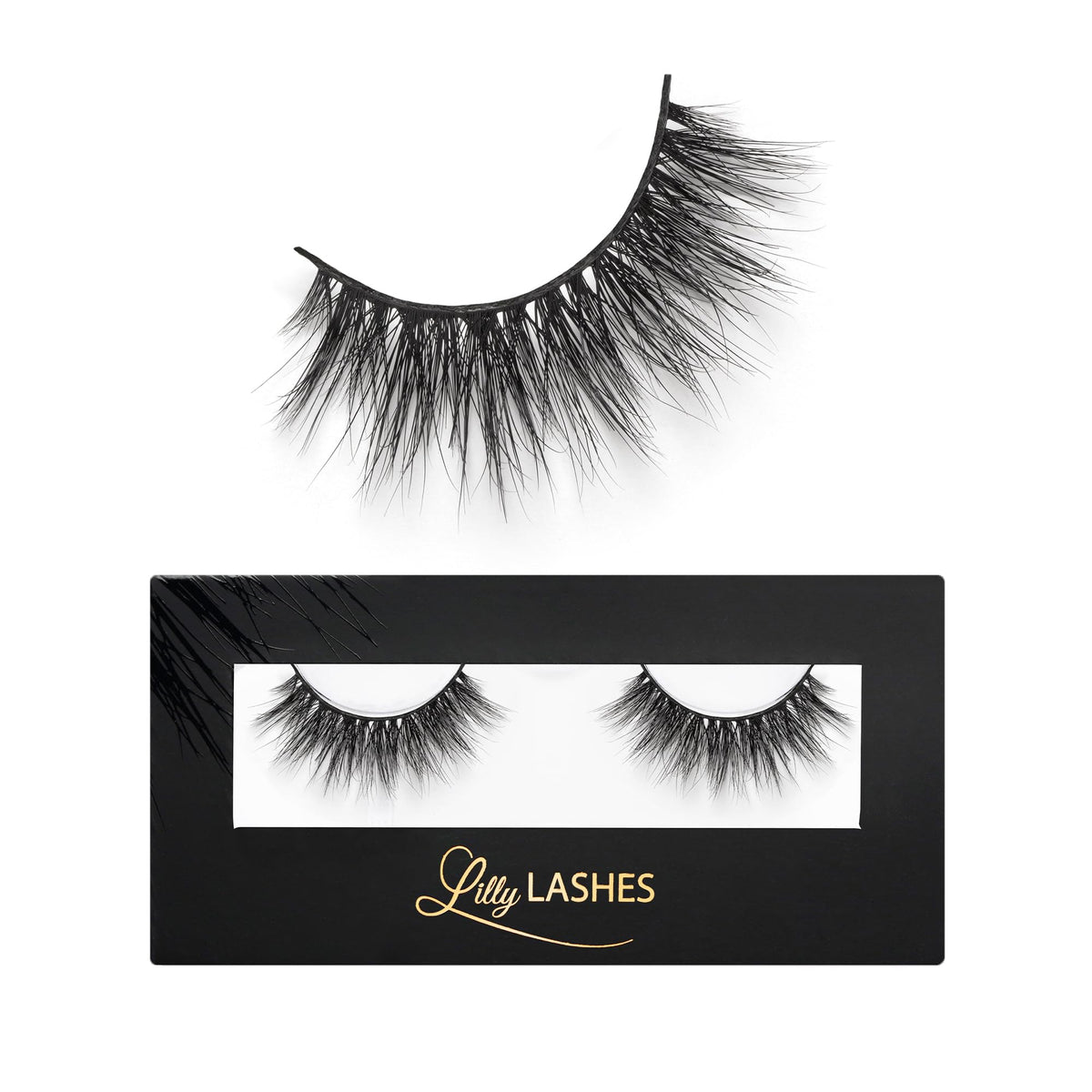 Lilly Lashes 3D Miami Faux Mink Strip Eyelashes, False Eyelashes Dramatic Look, Reusable False Lashes, Fake Lashes Pack, Lash Strips with Luxury Silk Like Fibers, No Lash Glue Included