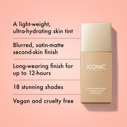 ICONIC LONDON Super Smoother Blurring Skin Tint | Warm Light, 1.01 Fl Oz