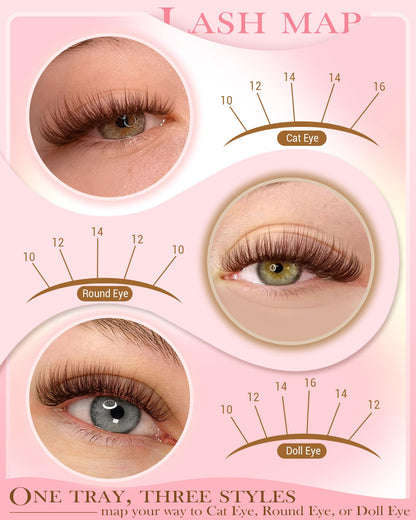 Natural Brown Lash Clusters Kit Wispy Eyelashes Clusters Kit