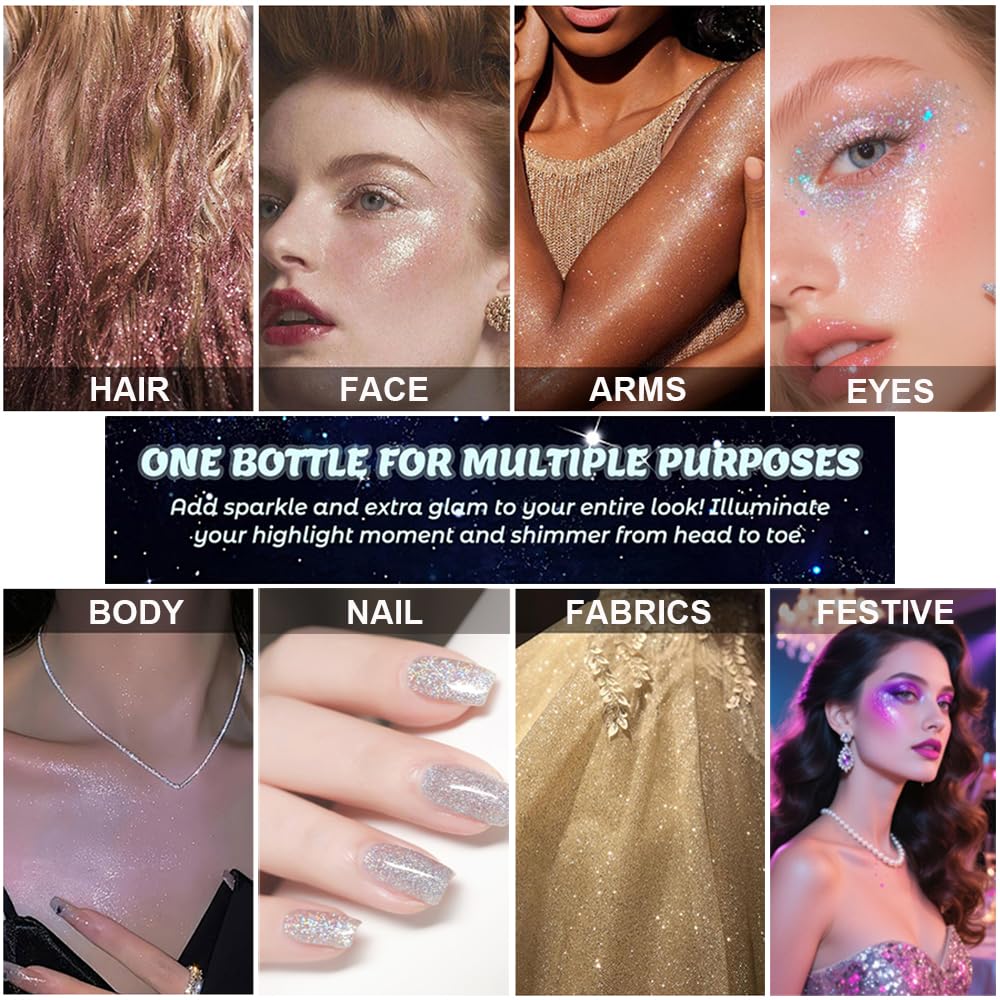 Champagne Highlighter Spray for Face and Body, High Gloss Makeup, #2