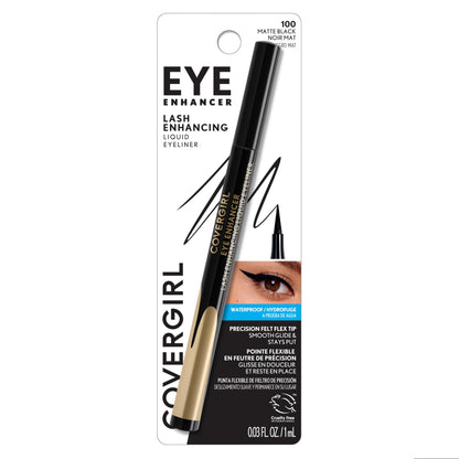 COVERGIRL Eye Enhancer Lash Enhancing Liquid Eyeliner - 100 - Matte Black, 0.3oz