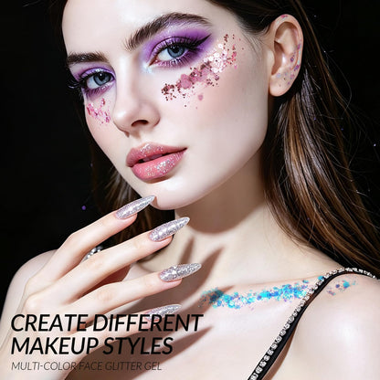 Teenitor 24 Colors Body Glitter Face Glitter Gel Set,5g*24 Hair Glitter Gel