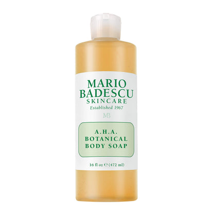 Mario Badescu AHA Botanical Body Wash Moisturizing, Clarifying and Gentle Exfoliating Body Wash for Brighter, Softer and Smoother Skin | Soap Infused with Glycolic Acid & Fruit Enzymes | 16 Fl Oz