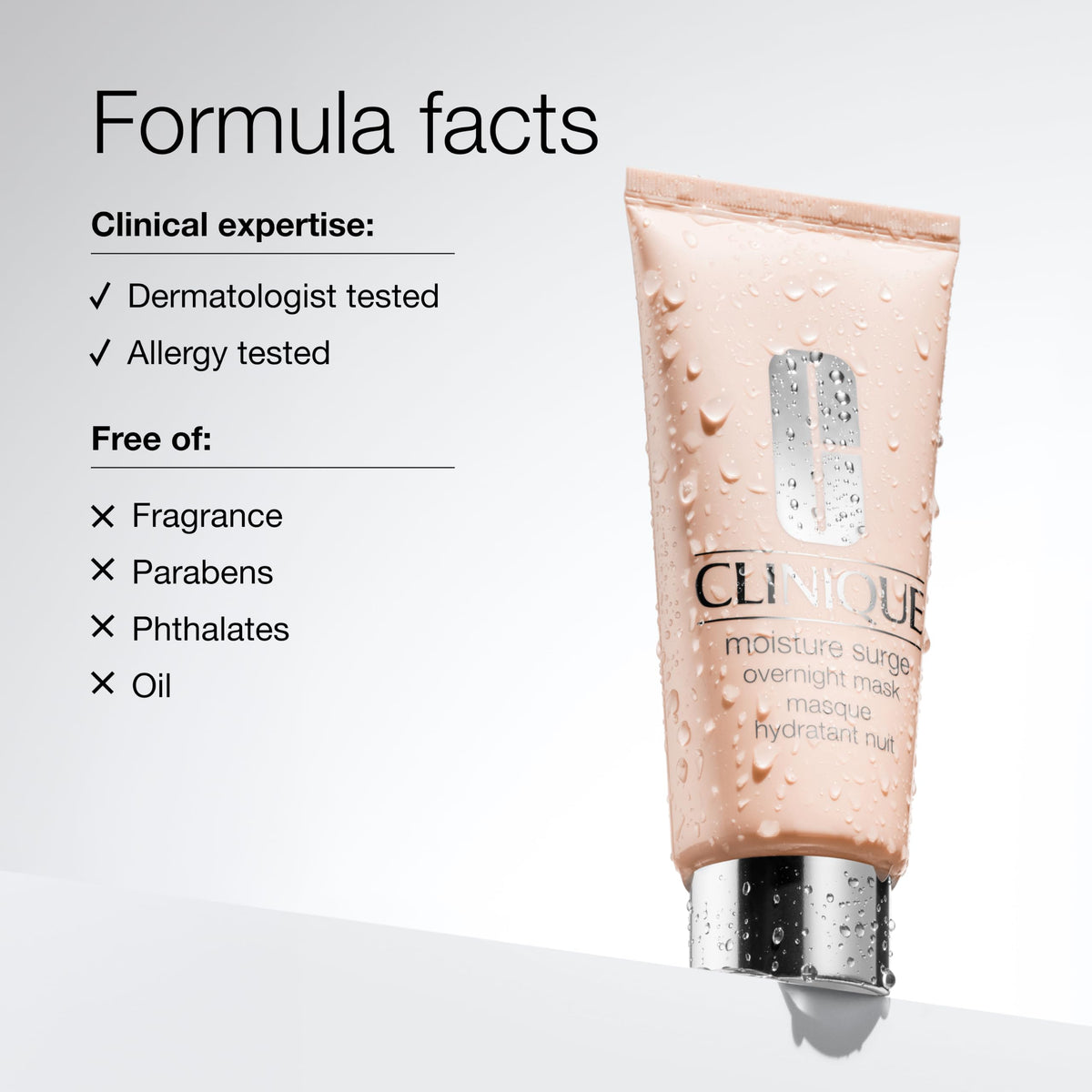 Clinique Moisture Surge Oil Free Overnight Face Mask With Aloe Vera For All Skin Types | Hydrating + Plumping Face Mask Skin Care | After Sun Hydration, 3.4 Fl Oz