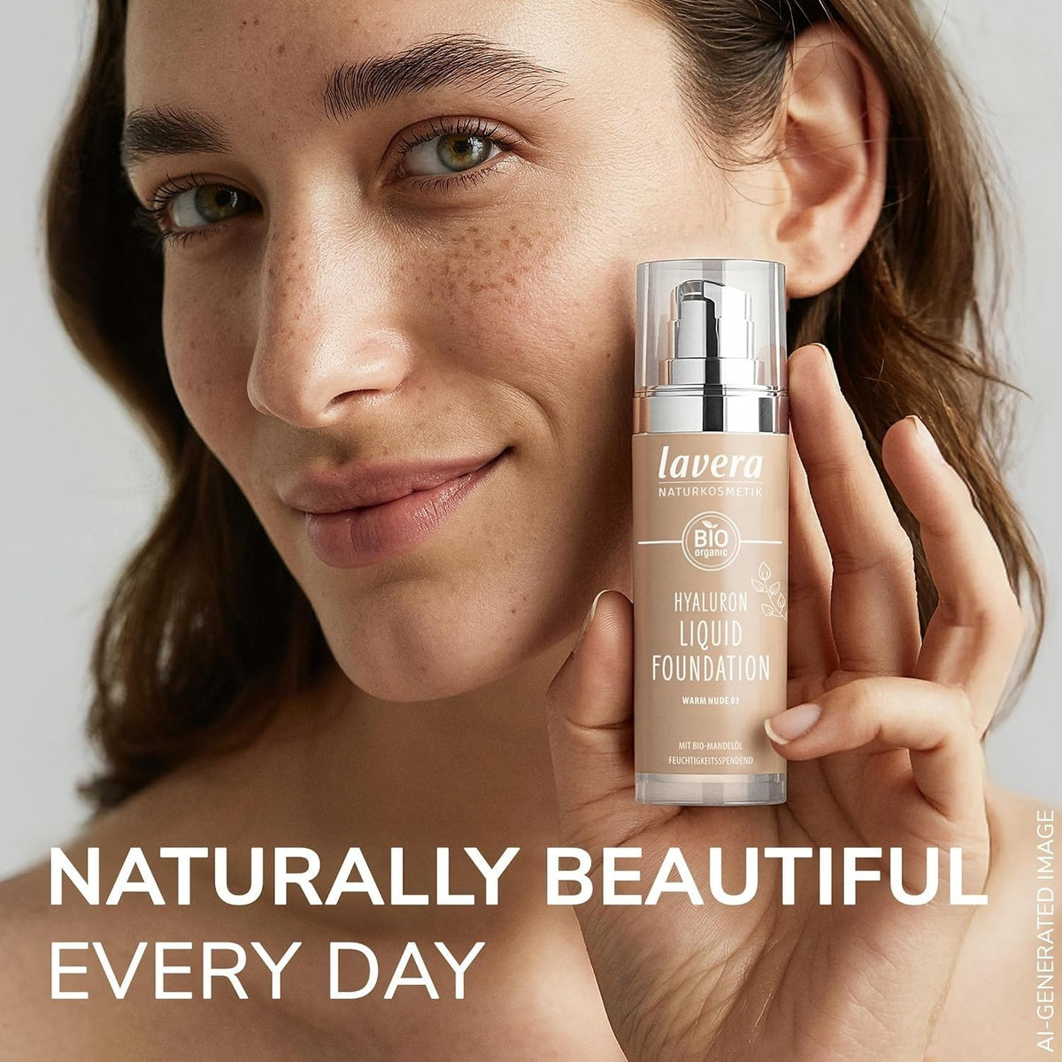 lavera Hyaluron Liquid Foundation - Cool Honey 04 - Foundation Make Up with Hyaluron & Almond Oil for a Flawless Complexion - Face Make Up - PETA Certified - Vegan - Made in Germany - 1 Fl Oz