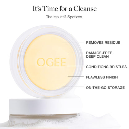 Ogee Brush Wash Bar - Gentle Makeup Brush Cleanser, Organic & Made in USA