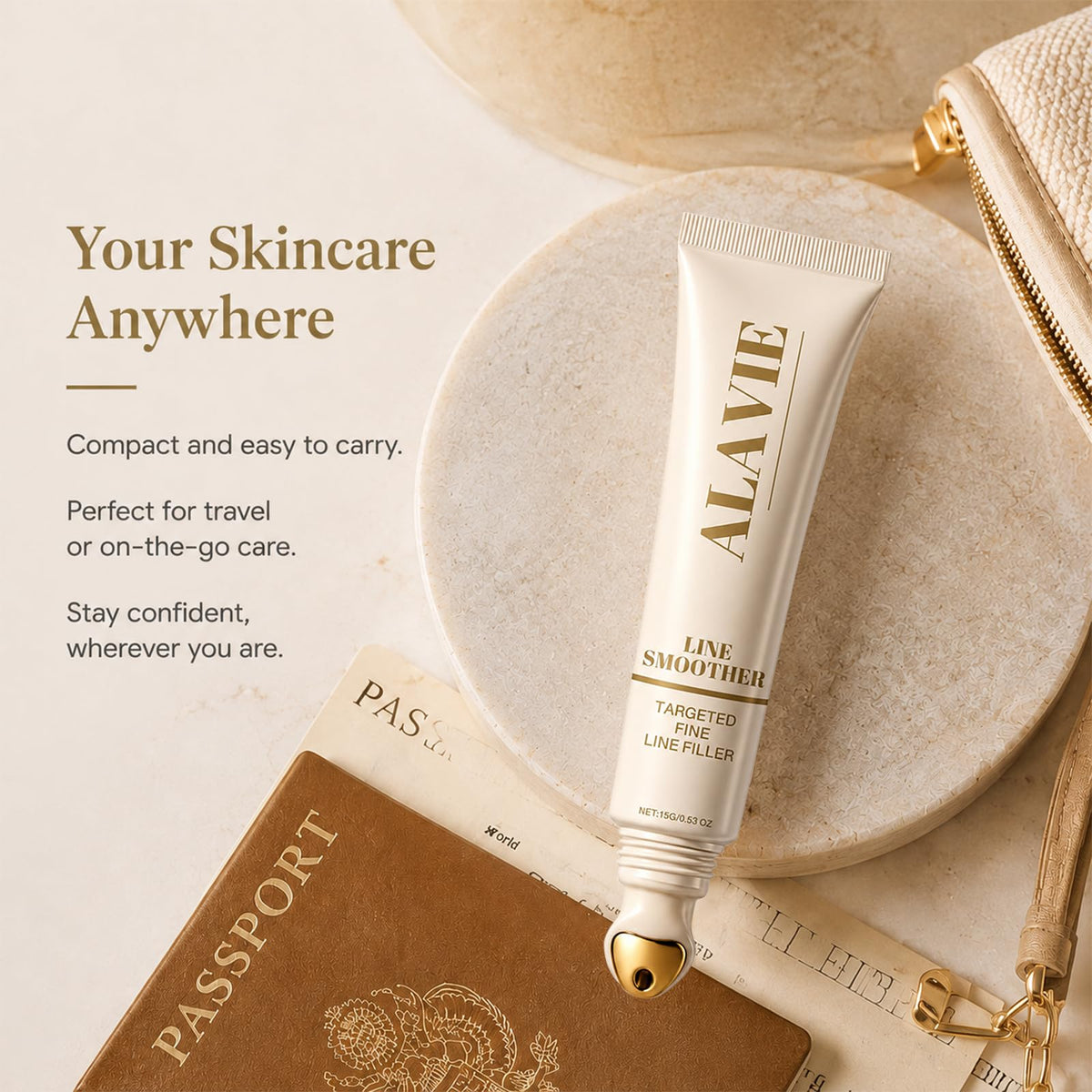 Line Smoother Fine Line Blurring Primer with Vitamin C Niacinamide & Hyaluronic Acid, Instant Line Smoothing Makeup Base for Fine Lines, Pores & Uneven Texture, Lightweight Twist-Up Design（2pcs）