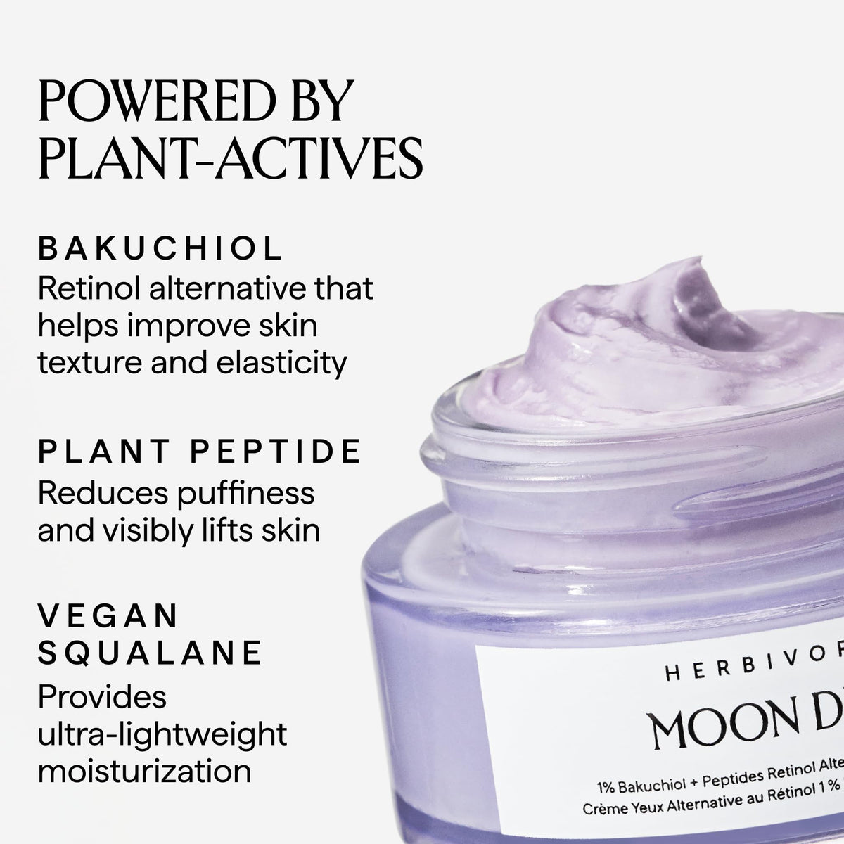 HERBIVORE Moon Dew Eye Cream | 1% Bakuchiol + Peptides, Anti Aging, 0.5 oz