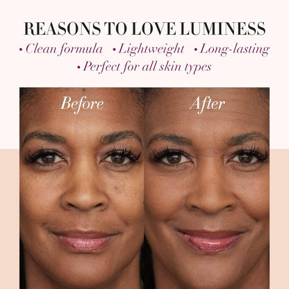 LUMINESS Airbrush Spray Foundation Makeup - Buildable Coverage, Anti-Aging Formula/w Hyaluronic Acid, Hydrating & Moisturizing, Hydrolyzed Silk, Flawless Finish, Long-Lasting Wear (030-Light Medium)