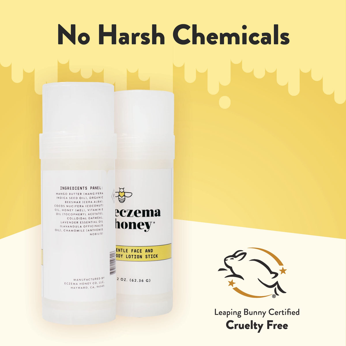ECZEMA HONEY Gentle Face & Body Lotion Stick for Psoriasis & More (2.2 Oz)