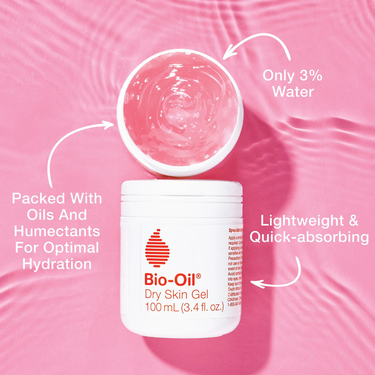 Bio-Oil Dry Skin Gel Moisturizer, Vitamin B3, Face & Body, 6.7 fl oz
