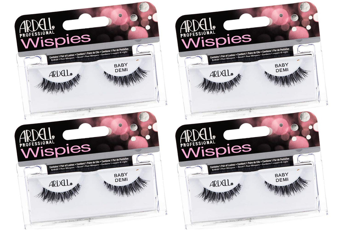Ardell Wispies Baby Demi Lashes Natural Look Strip False Eyelashes, 4 Pack