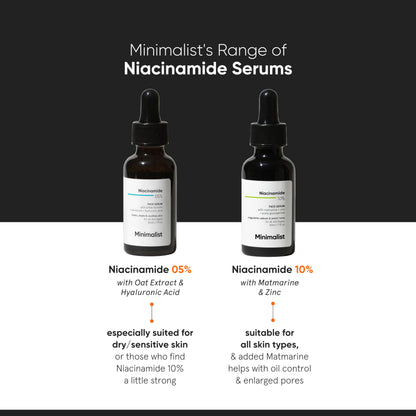 Minimalist Niacinamide 10% + Zinc Face Serum for Enlarged Pores & Excess Oil | Reduces Blemishes for Even Skin Tone | For Women & Men | 1 Fl Oz / 30 ml