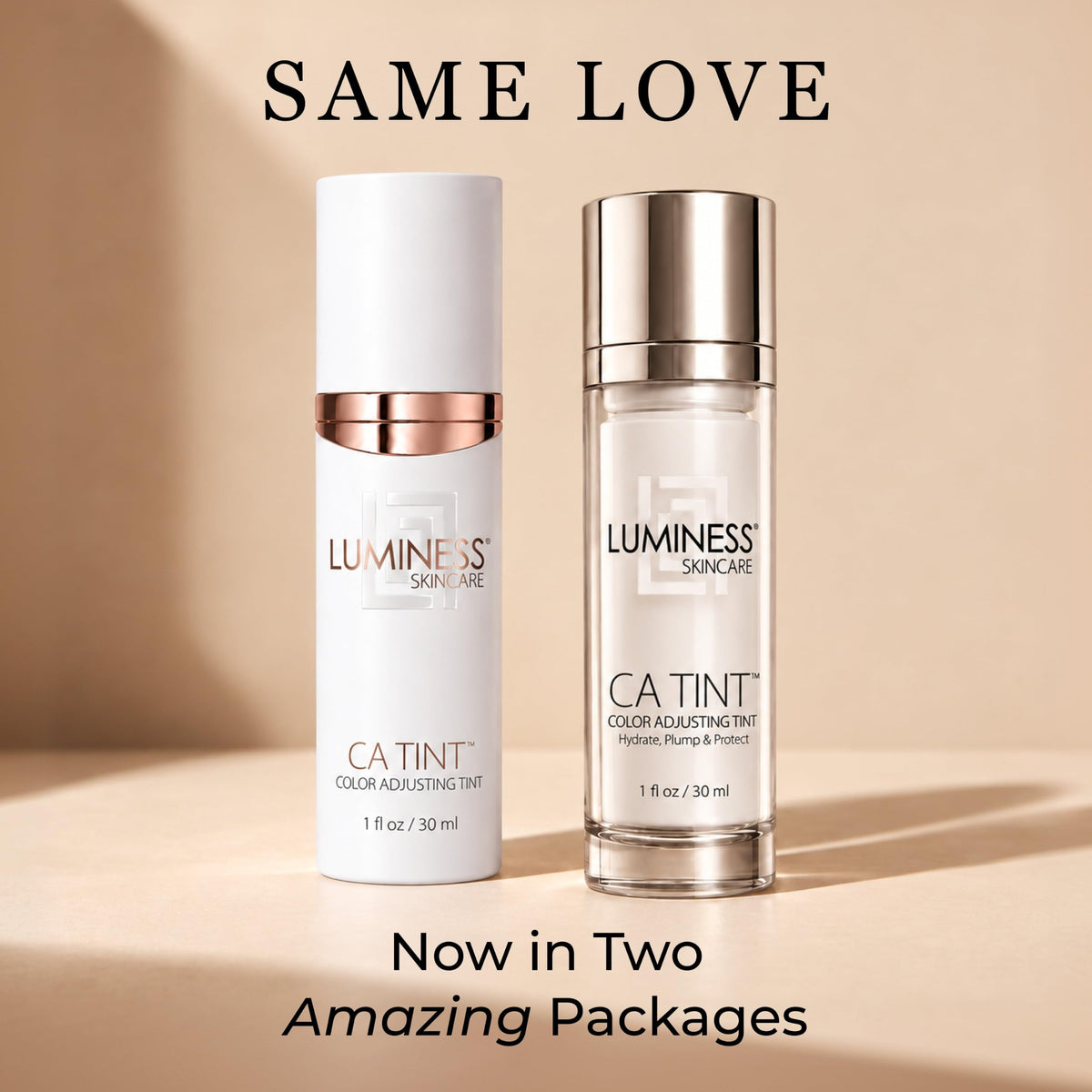 LUMINESS CA Tint - Color Adjusting Tinted Moisturizer + SPF50 2PC Kit – Hydrating Skin Tint w/Sheer Coverage, Lightweight Daily Face Moisturizer, Includes Broad Spectrum SPF 50 Face Sunscreen