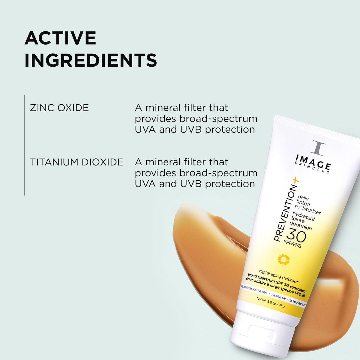 IMAGE Skincare, PREVENTION+ Daily Tinted Moisturizer SPF 30 Sunscreen, No White Cast, Amazon Exclusive, 3.2oz