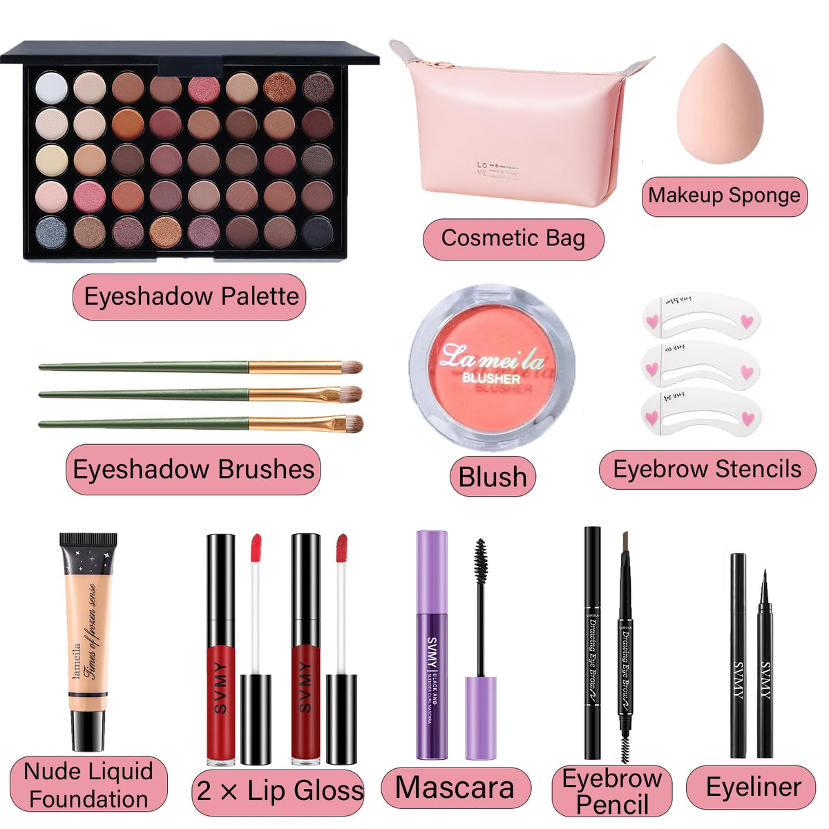 Makeup Set for Women, Makeup Full Kit for Beginners & Professionals, Travel Makeup Set for Teens & Adults, Makeup Gift Set for Girls, Eyeshadow Palette, Lip Gloss, Face & Eye Make up