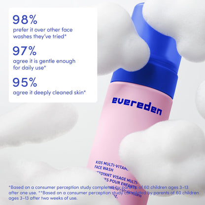 Evereden Kids Multi-Vitamin Face Wash, Dermatologist-Tested, Vegan, Melon