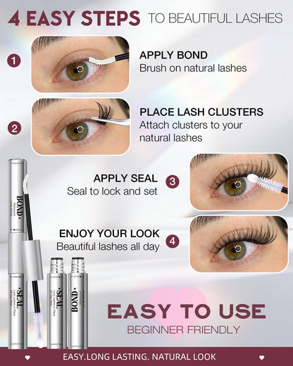 White Eyelash Glue Waterproof Lash Cluster Glue Bond and Seal Lash Glue