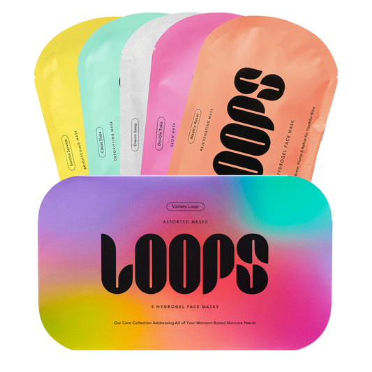LOOPS Variety Loop Kit - Hydrogel Korean Face Masks, 5 Masks