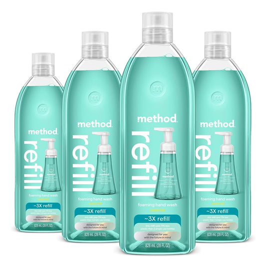 method Foaming Hand Wash Refill, Waterfall, 28 fl oz, 4 pack