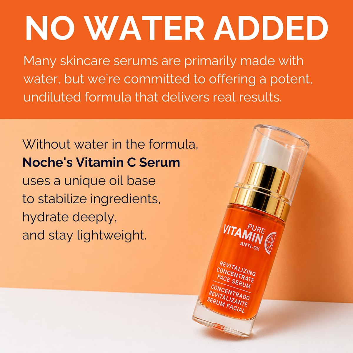 Noche Y Dia Vitamin C Serum for Mature Skin - Water-Free Anti-Aging Face Serum - Hydrates & Smooths - Helps Reduce the Look of Fine Lines & Wrinkles - Made in Spain - 30 mL (1.01 fl oz)