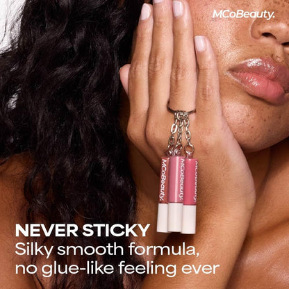 MCoBeauty Lip Gloss Trio - Keychain Lip Gloss Set of 3 Mini Glosses