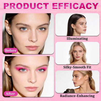 4-In-1 Eye & Cheek Palette, Blush Highlighter with 1 PCS Brush