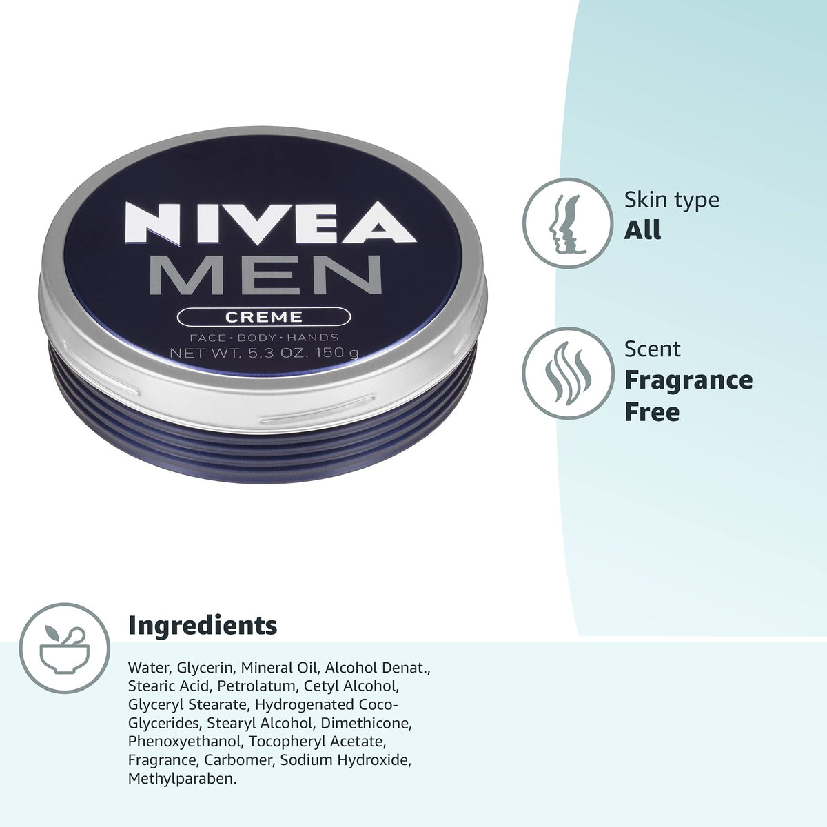 NIVEA MEN Creme, Face, Hand and Body Lotion, 5.3 OZ