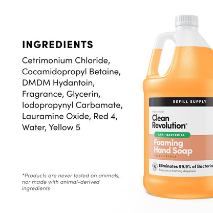 Clean Revolution Antibacterial Foaming Hand Soap Refill, 128 Fl Oz - Made in USA