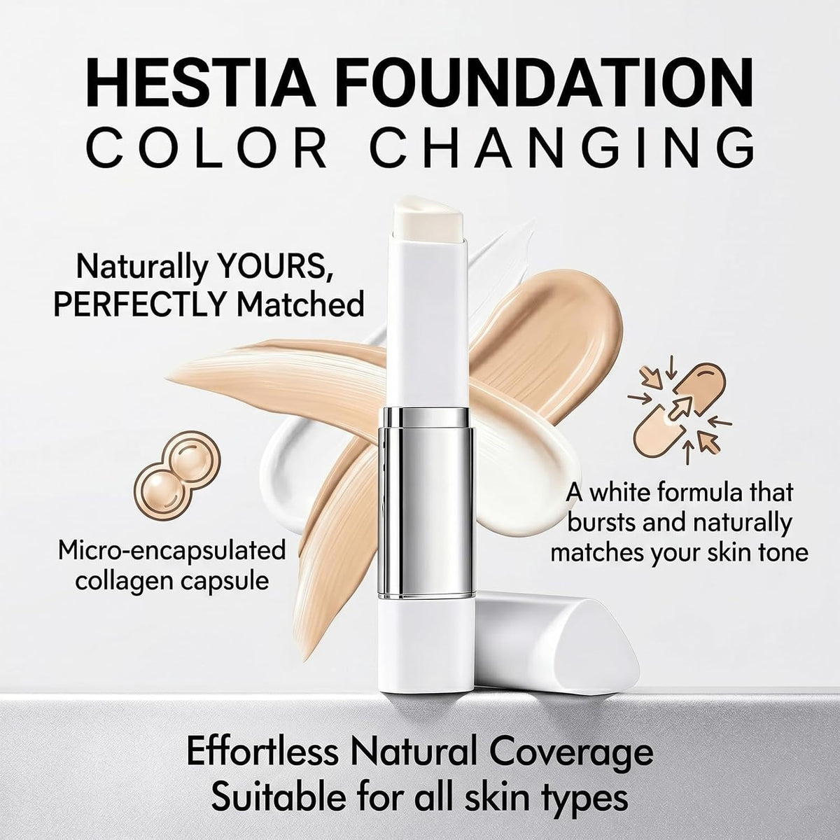 Facelove foundation stick，2-in-1 Waterproof & Long-Lasting Hydrating Makeup, Dual-Ended Foundation & Concealer Stick, Portable for Easy